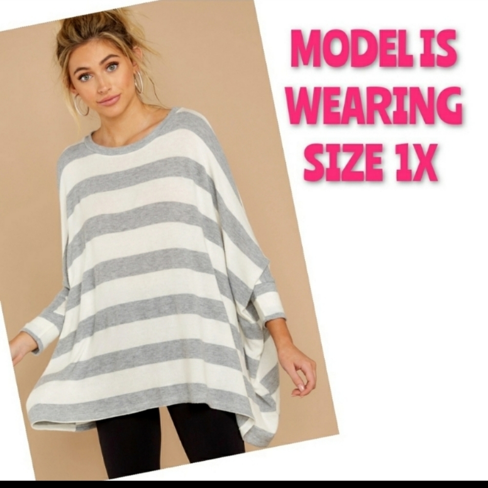 Torrid Top Size 3X Knit Stripe Dolman EUC - Picture 5 of 10